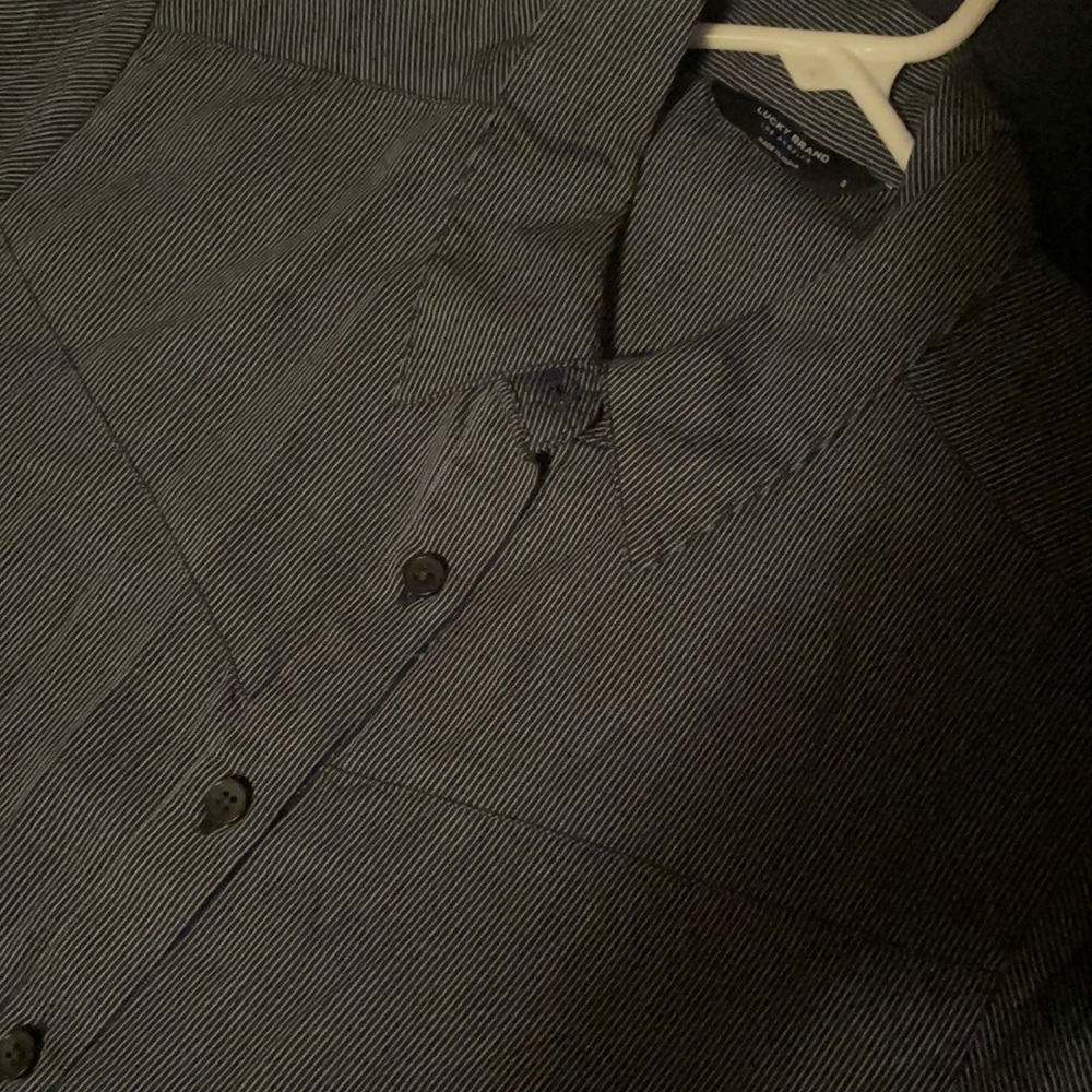 Lucky Brand navy and white pin stripped jumpsuit